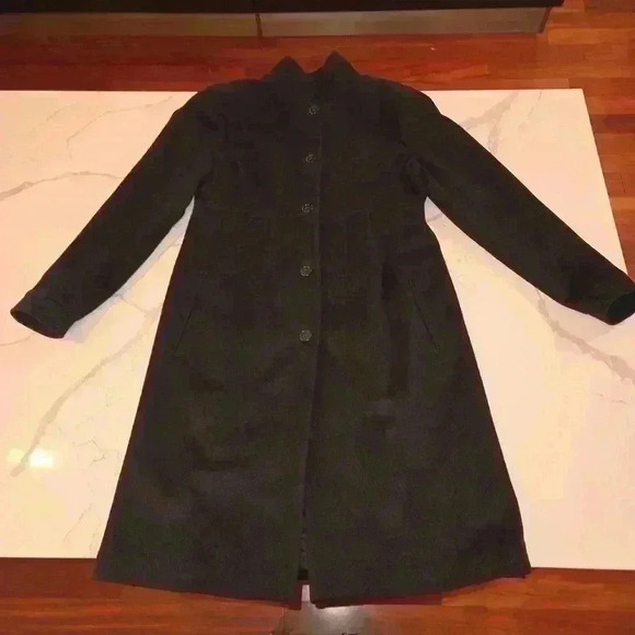 VTG Barneys New York Womens Cashmere Tailored Fitted Coat Black Size Large - Picture 1 of 12